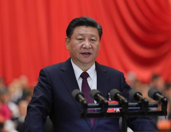 10月18日，习近平在中国共产党第十九次全国代表大会上作报告。新华社记者 鞠鹏 摄
